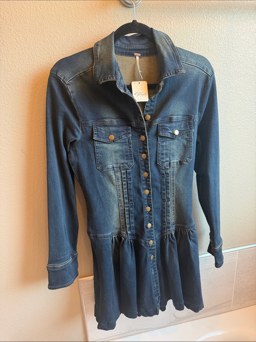 NWT Free People Button down mini dress